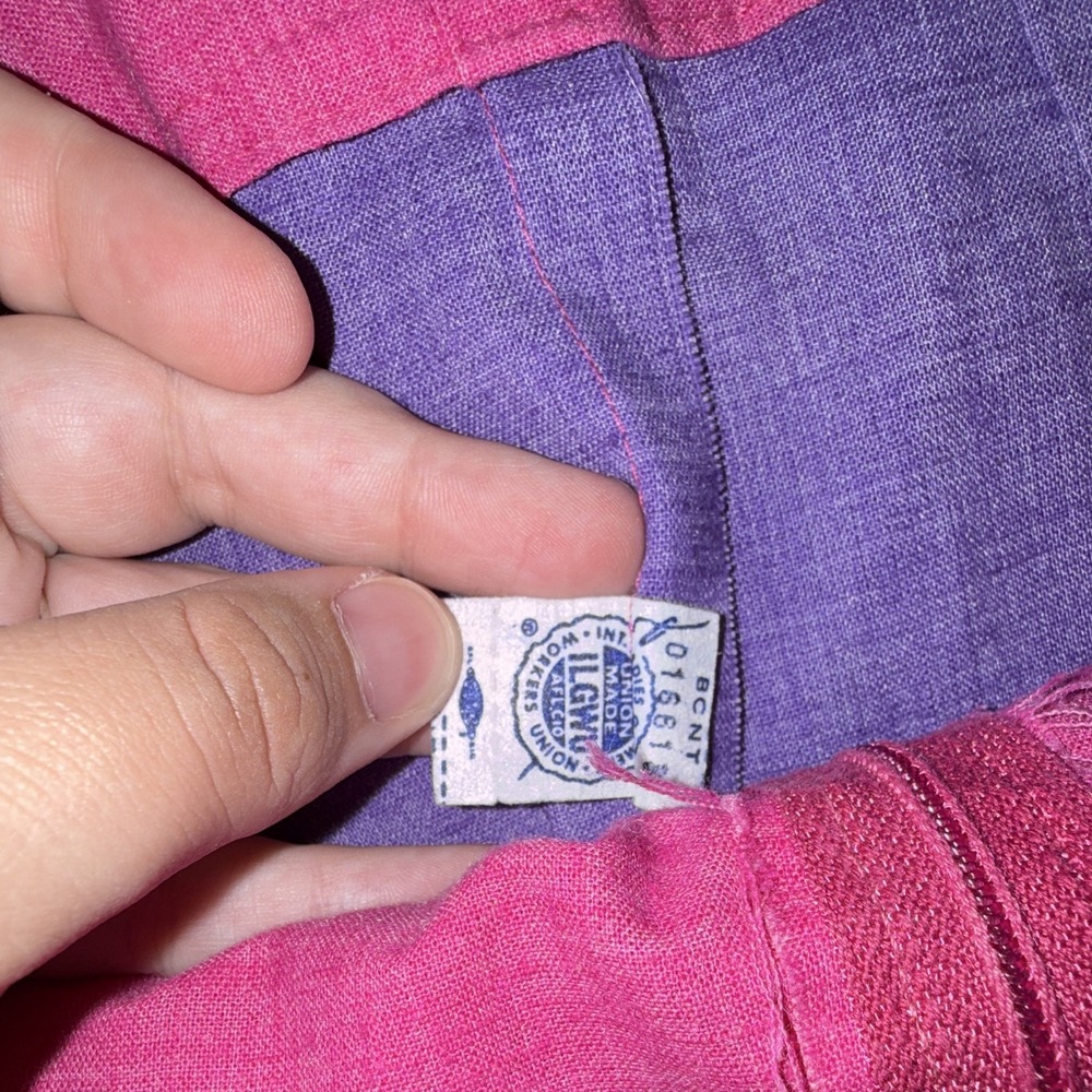 Vintage Handmade Women's Purple/Pink Colorblock Button Front Skort Pockets Prep - Picture 2 of 4